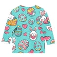 thumbnail image 3 of Boys Girls Funny Easter T Shirt Cute Bunny Printed 3/4 Sleeve Tops Spring Graphic Tee for Kid 3-12Y, 3 of 5