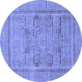 thumbnail image 1 of Ahgly Company Machine Washable Indoor Round Abstract Blue Modern Area Rugs, 8' Round, 1 of 4