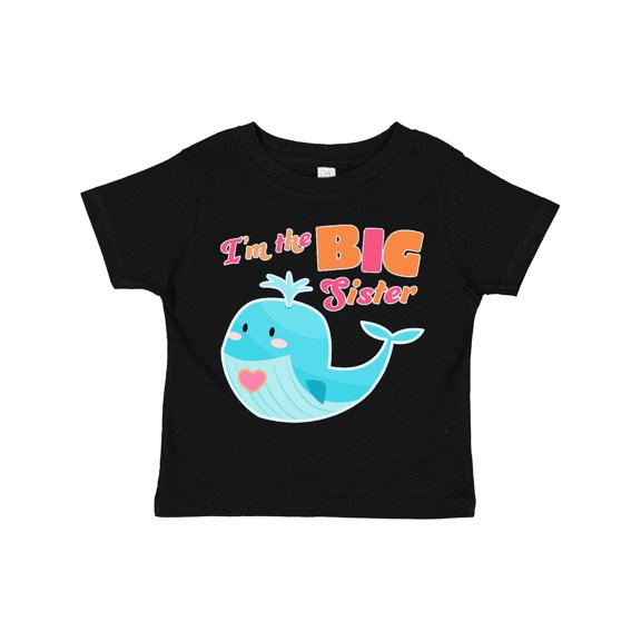 Inktastic I'm the Big Sister Cute Whale with Heart Girls Toddler T-Shirt