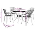 thumbnail image 4 of vidaXL 5 Piece Garden Dining Set White Cast Aluminium, 4 of 5