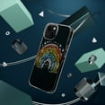 thumbnail image 4 of DistinctInk Clear Hybrid Case for Apple iPhone 13 Mini (5.4" Screen) - Vibrant Spectrum: A Bold Hand-Drawn Rainbow - Raised Bezel Screen Guard, 4 of 8