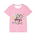 thumbnail image 2 of Frwgonr Boys Girls Graphic Tees Hot Pink Kids 100th Day of School T-Shirt Celebration Top 3-14, 2 of 5