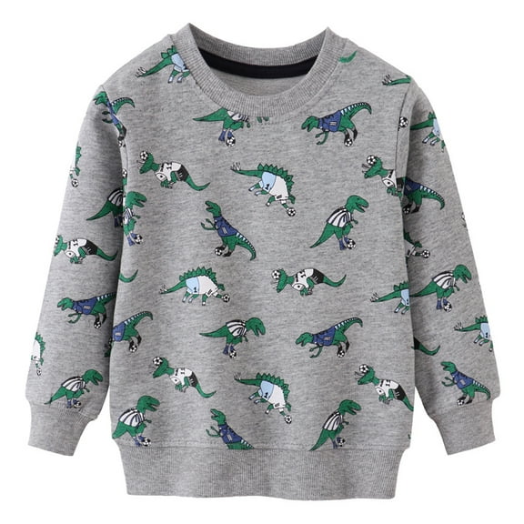 Ytdscs Baby Toddler Sweatshirts for Boys Cartoon Dinosaur Sweater Casual Cotton Pullover Tops Fall Winter for 2-7 Years Old