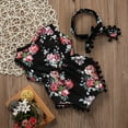 thumbnail image 6 of Douhoow 0-24m Baby Girl Romper Summer Floral Tassel Bodysuit with Headband, 6 of 9