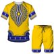 thumbnail image 5 of Traje con estampado digital 3D de pueblos indígenas africanos de estilo retro, camiseta y pantalones cortos de hip hop, chándal masculino/femenino, top de verano, 5 of 5