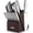 Dark Walnut - Stainless Steel, variant on Zulay 20-Piece Stainless Steel Kitchen Knife Set with Built-in Sharpener – Ultra Sharp, Rust-Resistant Knives in Natural Wood Block