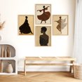 thumbnail image 3 of Framed Print Wall Art Set of 4 - Dancing Poster Art - 4 Pieces Women Portrait Modern Wall Decor for Living Room - 12"x16"x4 NATURAL, 3 of 7