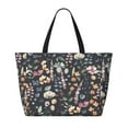 thumbnail image 2 of Fuzoiu Wildflower Watercolor 1 Print Waterproof Beach Tote Bag for Women Girls with Zipper,Sandproof Pool Swim Bag,Large Capacity Beach Travel Bag for Pool Swim Travel Everyday, 2 of 7