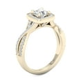 thumbnail image 2 of 1 Carat T.W. Diamond Criss-Cross Shank Single Halo 14kt Yellow Gold Engagement Ring, 2 of 4