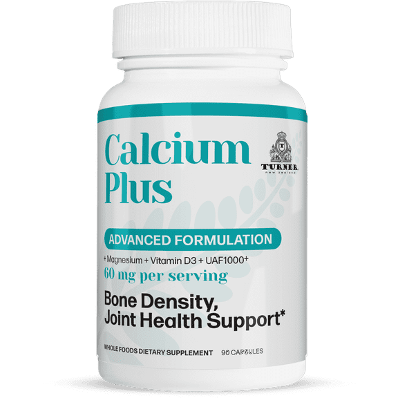 TURNER Calcium Plus All-Natural Marine Calcium Supplement for Bone Density & Joint Health, Wild-Caught Fish Bone Powder, 90 Capsules