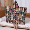 thumbnail image 5 of Shiba Inu Dog and Flower Floral Hooded Bath Towel，50"x30" for Ages 3 To 12 Kids, Quick Dry Lightweight Soft Microfiber Hood Beach Towel Cover Up for Kids, 5 of 7