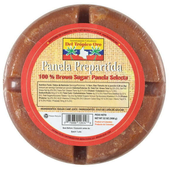 Iberia Del Tropico Oro 100% Brown Sugar Panela Prepartida 32 oz