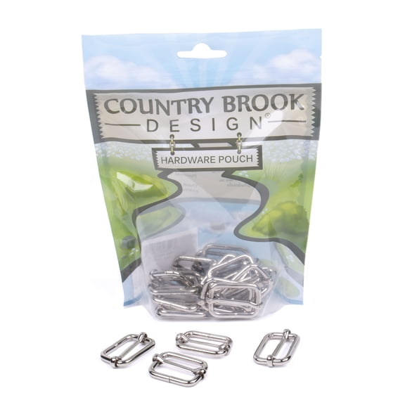 100 - Country Brook Design® 1 inch Metal Sliding Bar Triglide Buckle