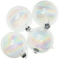 thumbnail image 4 of Northlight Christmas Glass Ball Ornaments - 4" (100mm) - Clear Iridescent - 4ct, 4 of 8