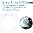 thumbnail image 2 of shiyou-TimesKey 20 Pcs Étiquettes NFC NTAG213 Autocollants, 25mm Ronds Inscriptibles 144 Octets Mémoire Compatible avec iPhone et Autres Appareils Compatibles NFC, 2 of 4
