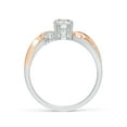 thumbnail image 2 of Angara Natural Diamond Three Stone Engagement Ring in 14K White & Rose Gold for Women (Size-5.3mm) | April Birthstone Jewelry (Ring Size - 8.5), 2 of 12