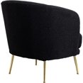 thumbnail image 5 of 30.3"W Sherpa Accent Round Chair, Upholstered Curl Up Reading Chair with Lumbar Pillow, Modern Single Sofa Leisure Club Chair with Golden Adjustable Legs For Living Room Bedroom Dorm Room, 5 of 8