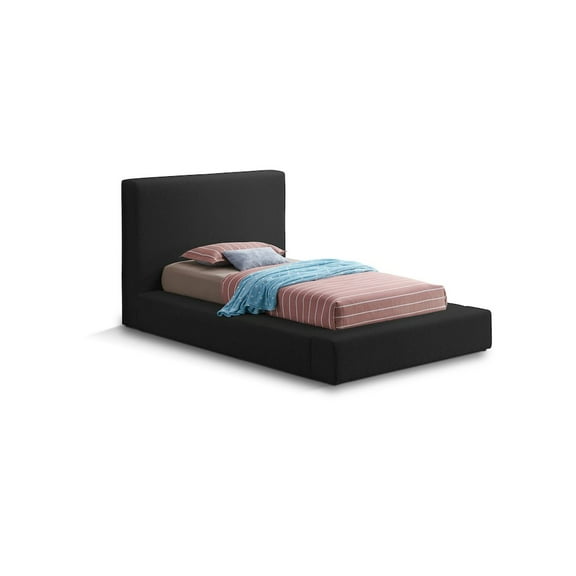 Meridian Furniture Terra Black Boucle Fabric Twin Bed