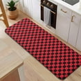 thumbnail image 5 of Red and Black Checkerboard Pattern Kitchen Rug Mat,Kitchen Runner Rugs Non Skid Washable,Decorative Kitchen Floor Mats for Kitchen,Sink,Laundry,17"x47.2", 5 of 7