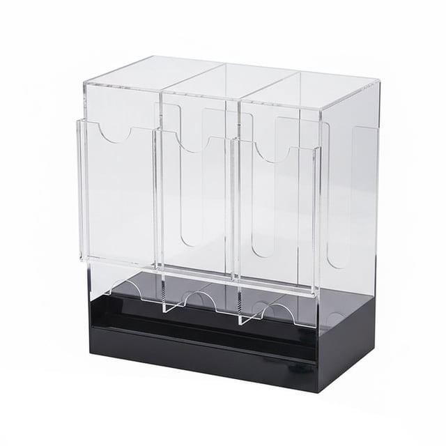 braveheart Transparent Acrylic Card Dispenser Storage Easy To Open And Close Features Transparent With Visible Interior black background