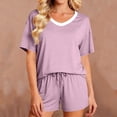 thumbnail image 4 of HongQid Womens Pajama Set Short Sleeve and Shorts Lounge Set Soft Modal Cotton Summer Sleepwear Pj Sets, 4 of 6