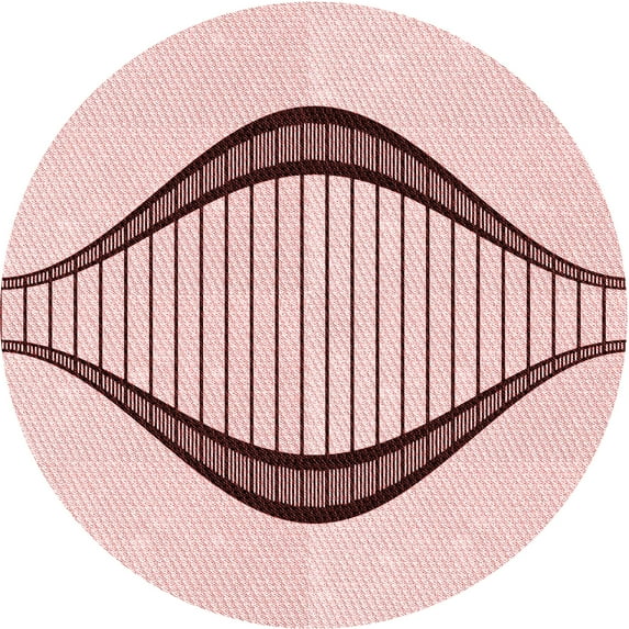 Ahgly Company Indoor Round Patterned Pink Bubble Gum Pink Area Rugs, 3' Round