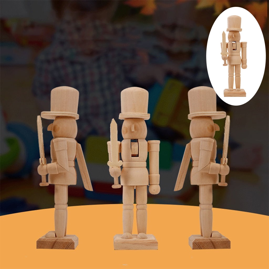 Casse-Noisette En Bois Non Peint 20 Cm – Kit Peinture Et Pinceau Inclus – Décoration Noël