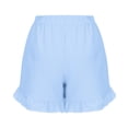 thumbnail image 5 of Women's Casual Summer Shorts, Elastic Waist Button Detail Short Pants with Lace Trim, Lightweight Fashion Bottoms for Daily Wear, 5 of 9