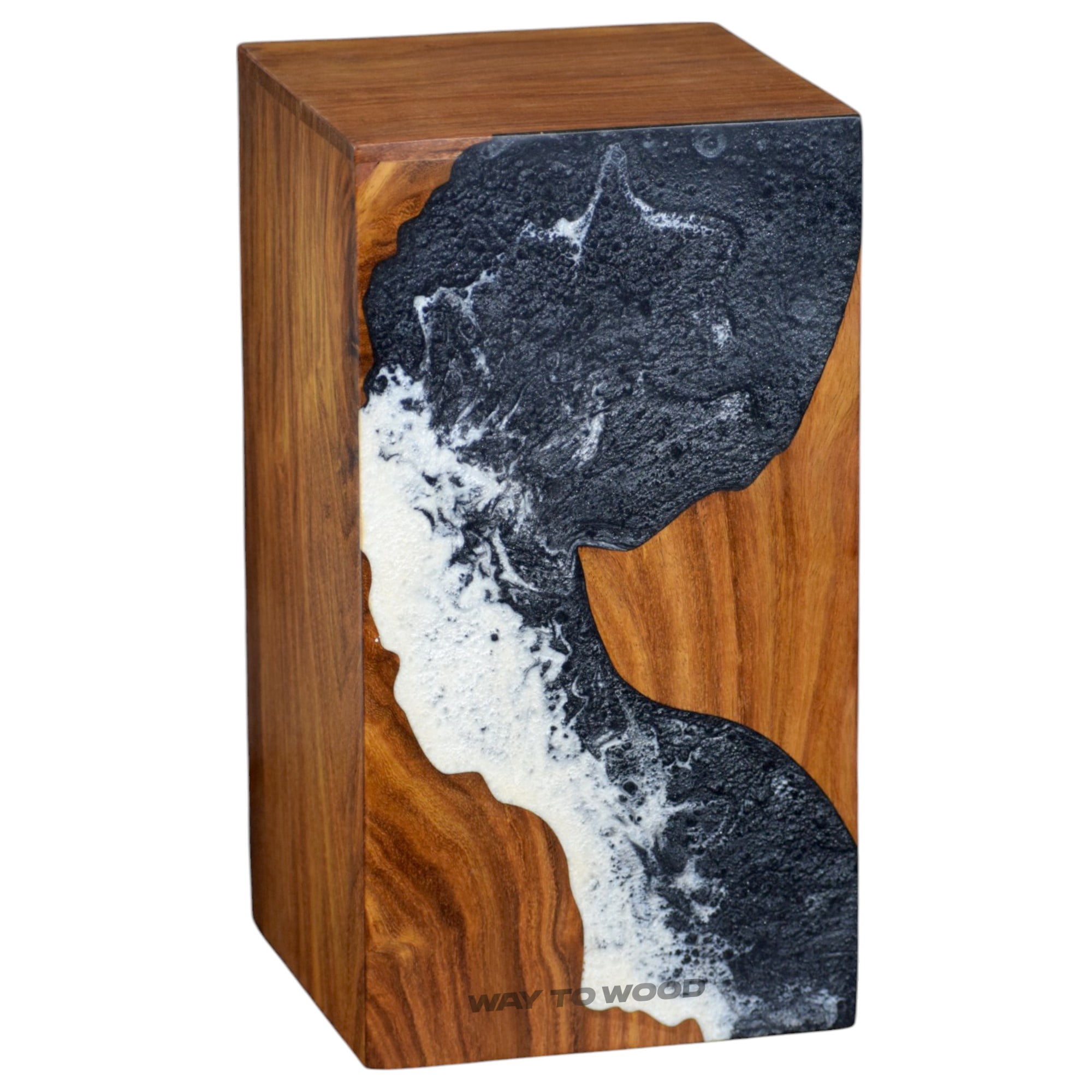 Wooden Urns for Human Ashes Adult Male, Female – Decorative Urn Box for Pet Ashes - Ocean Wooden Resin Urns for Burial & Home Memorial - Personalized Cremation Urn