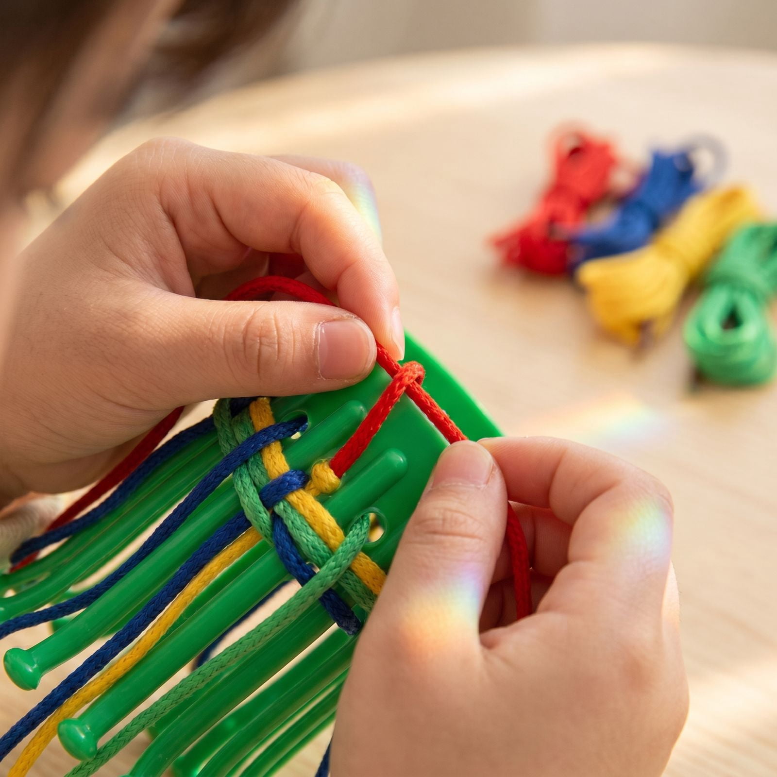 Weaving Loom Kit for Kids and Beginners DIY Potholder Cup Cozy Weaving Toy with Colorful Yarn Wooden Frame Step-by-Step Guide Ages 5-12 Classroom Home Craft Activity,A