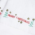 thumbnail image 3 of Authentic Hotel and Spa Embroidered Merry Christmas with Stars Holiday Turkish Cotton Hand Towels (Set of 2), 3 of 4