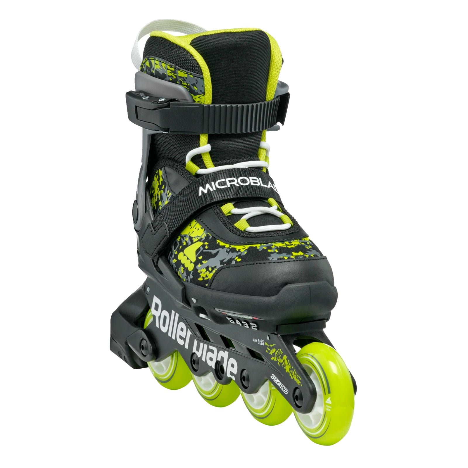 ROLLERBLADE Kids' Microblade SL Black/Lime Skates, Size: 2-5 (86B0751540NG01-2-5)