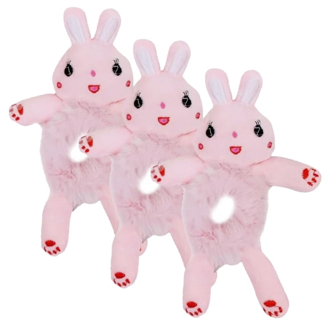 Donas de pelo de Conejo DonaRabbit 3Pzas Conejo Rosa Felpa Elástica.