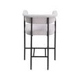 thumbnail image 6 of Meridian Furniture Malin Grey Linen Textured Fabric Counter Stool (Set of 2), 6 of 8