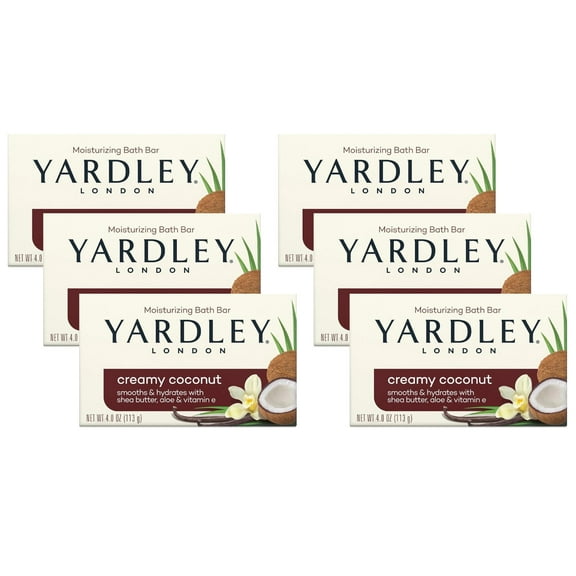 Yardley London Creamy Coconut Moisturizing Bath Bar, 4,0 OZ -  6 Pack