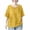 Yellow, variant on Annhoo Linen Tops for Women Crewneck Solid Color Loose Pullover Short Sleeve Cotton Shirts Casual Blouse