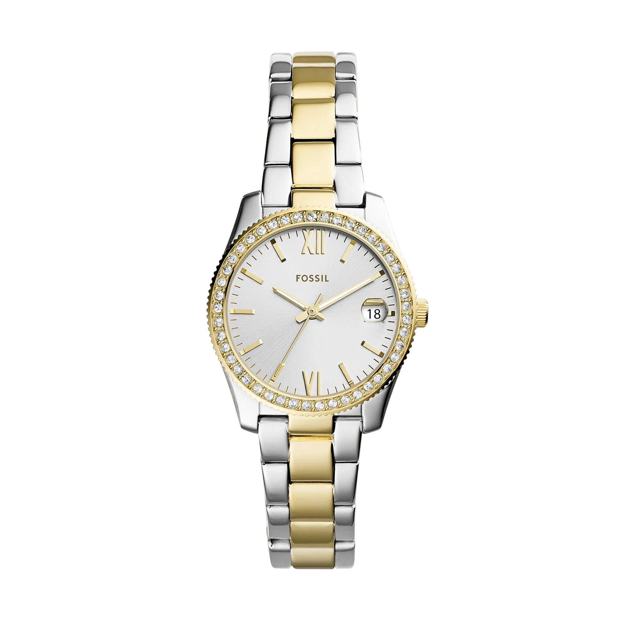 Fossil Women's Scarlette 33mm Three-Hand Date, Two-Tone Stainless Steel Watch
