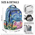 thumbnail image 5 of Xixirimido Axolotl Starry Night Floral Print 17inch Backpack for Kids Multi-pocket School Bag for Girls Large Capacity Bookbag for Preschool Kindergarten Elementary Students, 5 of 8