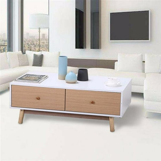 Yaheetech Modern Coffee Table End Cabinet With Drawers Solid Yaheetech Modern Coffee Table End Cabinet With Drawers Solid Wood Legs Com