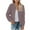 Light Purple, variant on GrmtClth Fleece Jacket Women Fashion Full Zip Sherpa Bomber Jacket Cozy Fit Long Sleeve Warm Autumn Winter Coats Khaki L