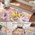 thumbnail image 6 of Easter Bunny 2'x3' Washable Rug, Spring Purple Flowers Scarf Rabbit Pastoral Non-Slip Soft Doormat Area Rugs for Entrance Bathroom Bedsides, Carpet for Kitchen Bedroom, Entryway Floor Mat, 6 of 9