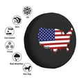 thumbnail image 6 of DouZhe Waterproof Spare Tire Cover, America Nation Map Flag Prints Adjustable Wheel Covers Fit for Jeep Trailer RV SUV Car, 15 inch, 6 of 7