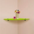 thumbnail image 5 of 6x6 Inch Floating Glass Shelves (Corner) With Chrome Brackets-Green, 5 of 6