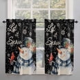 thumbnail image 2 of Black Snowman Christmas Kitchen Curtain 2 Panels Curtains 54 Inch Length, Snowflake Birds Botanical Curtains Rod Pocket Curtains Window Drapes Treatment Window Cafe Curtains, 2 of 5
