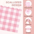 thumbnail image 2 of Uxcell 50Pack Gingham Checkered Scalloped Paper Napkins for Parties and Events[Pink], 2 of 6