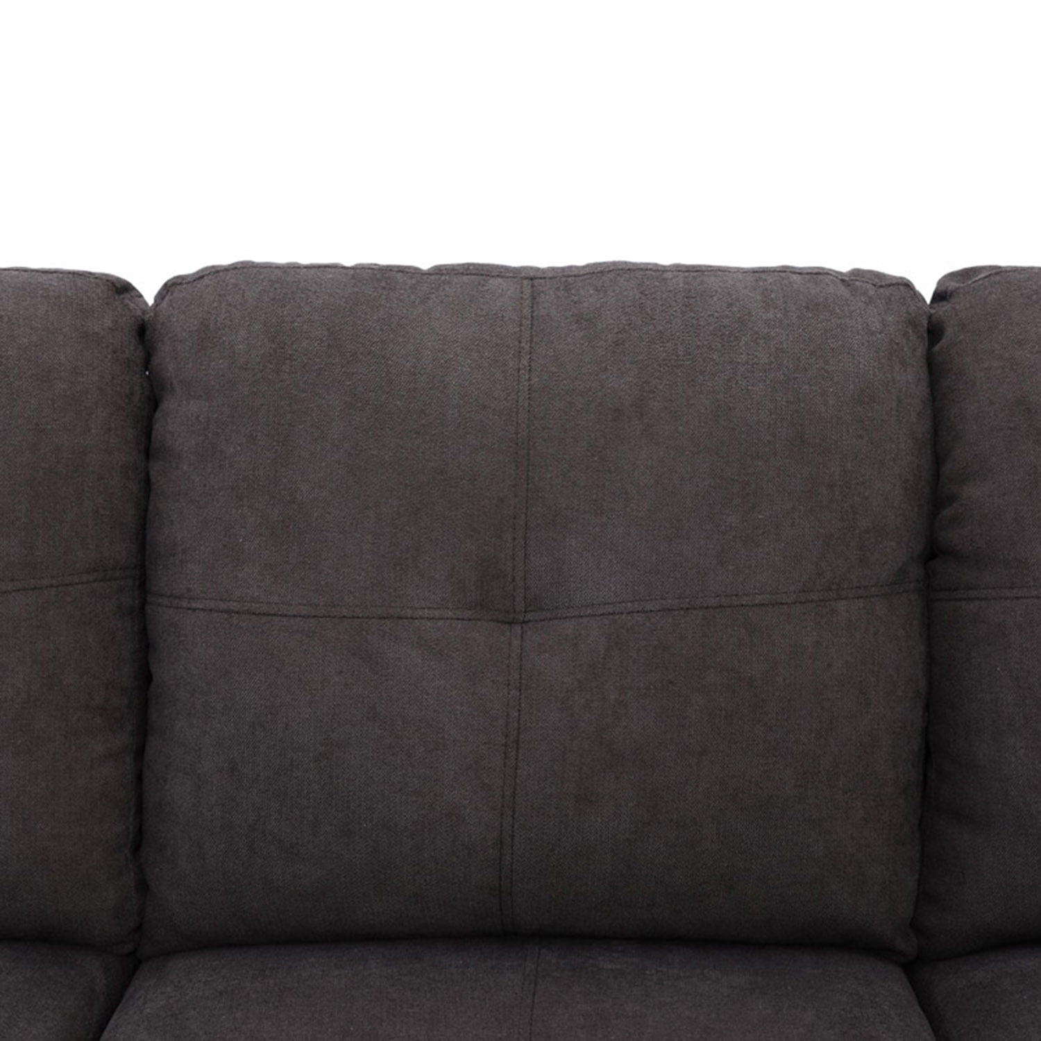 Hommoo Faux Leather 3-Piece Couch Living Room Sofa Set, L Shaped Couch Sectional Sofa for Home&Office, Dark Brown(No Ottoman)