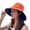 Orange, variant on Women's Summer Sun Hat with Wide Brim for and Face Shading