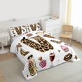 thumbnail image 3 of Feelyou Teens Leopard Print Queen Comforter Set, Monogrammed V Bedding Comforter Set, 3pcs, 3 of 8
