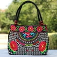 thumbnail image 6 of New Fashion Embroidery Women Small Handbags Floral Embroidered Lady Top-handle Bags Beading Tote Shopping Bag, 6 of 21