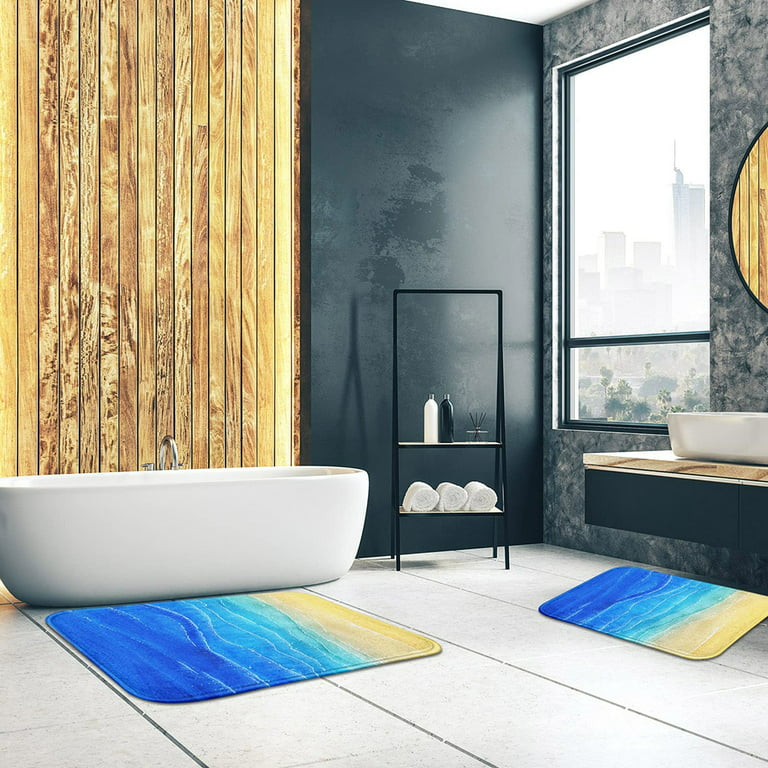Bathroom Rug, Soft Non-Slip Super Water Absorbing Bath Mat, 24x16 inches 
